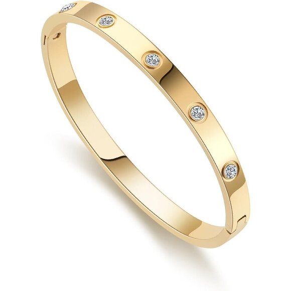 Jewelry - 18K Gold-Plated Minimalist Bangle for Women - Elegant Friendship Bracelet